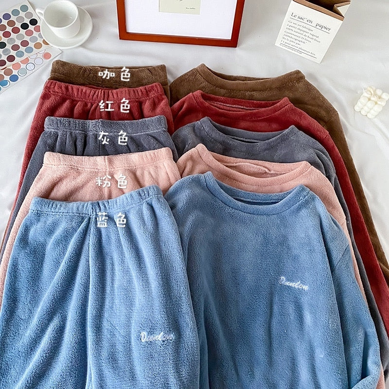 Winter Soft Velvet Pajamas Set